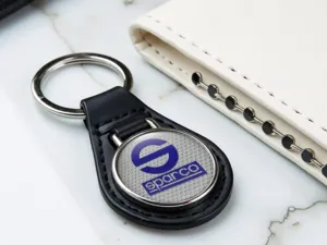 Sparco Porte-clé Cuir Simili Robuste Design Sportif